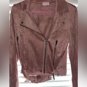 Suede mauve jacket- pink lily